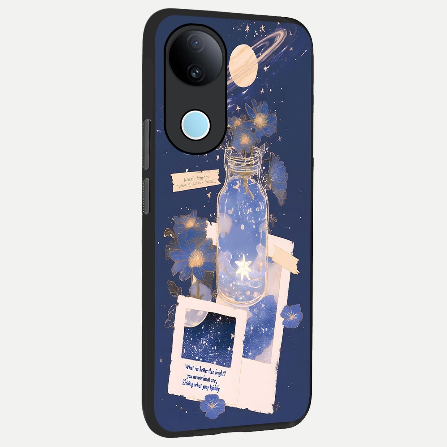 Starlit Cosmic Jar back cover for iQOO Z10R slim fit glass case with vibrant aesthetic design