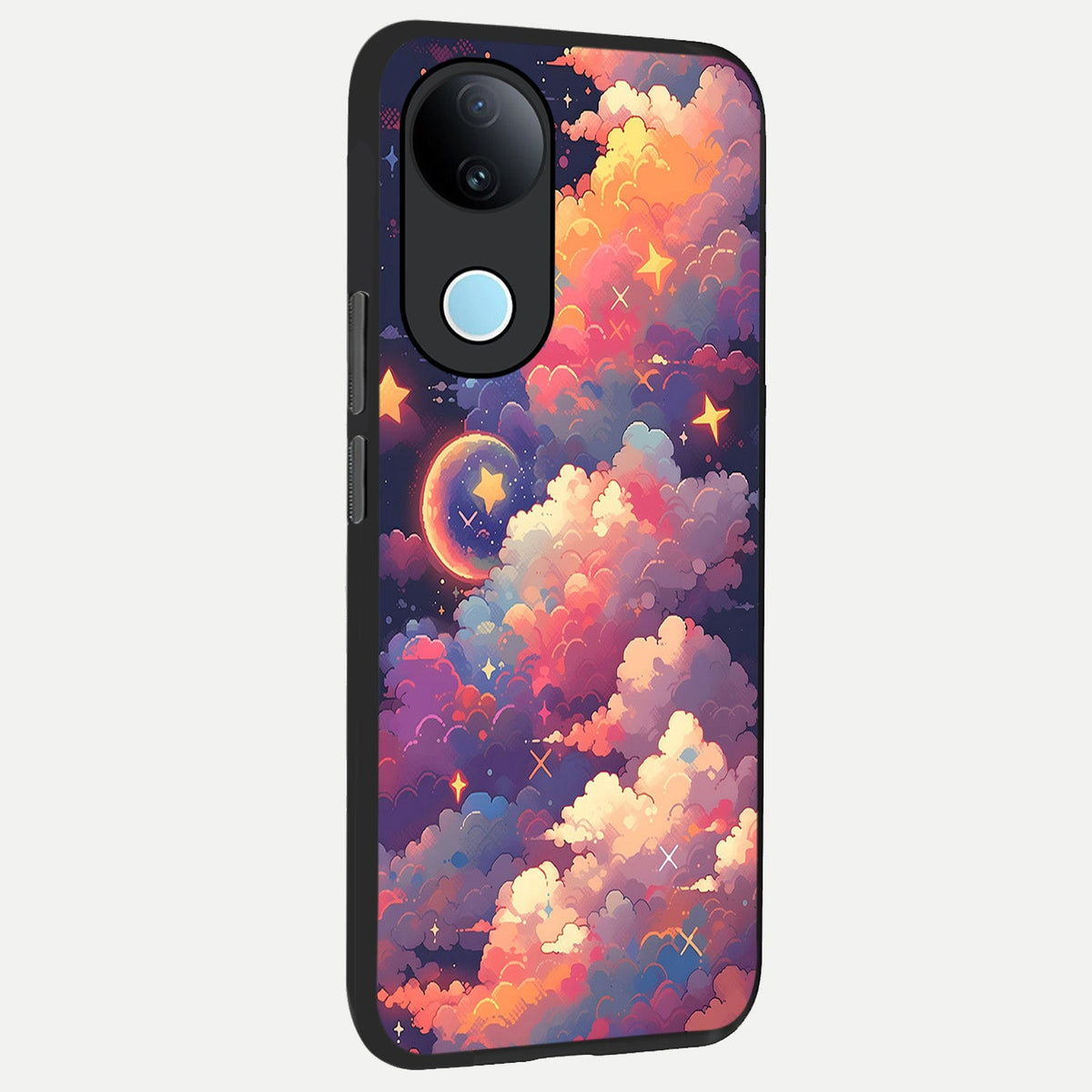 Starlit Dream Clouds back cover For iQOO Z10R 5G slim fit glass case with vibrant aesthetic design