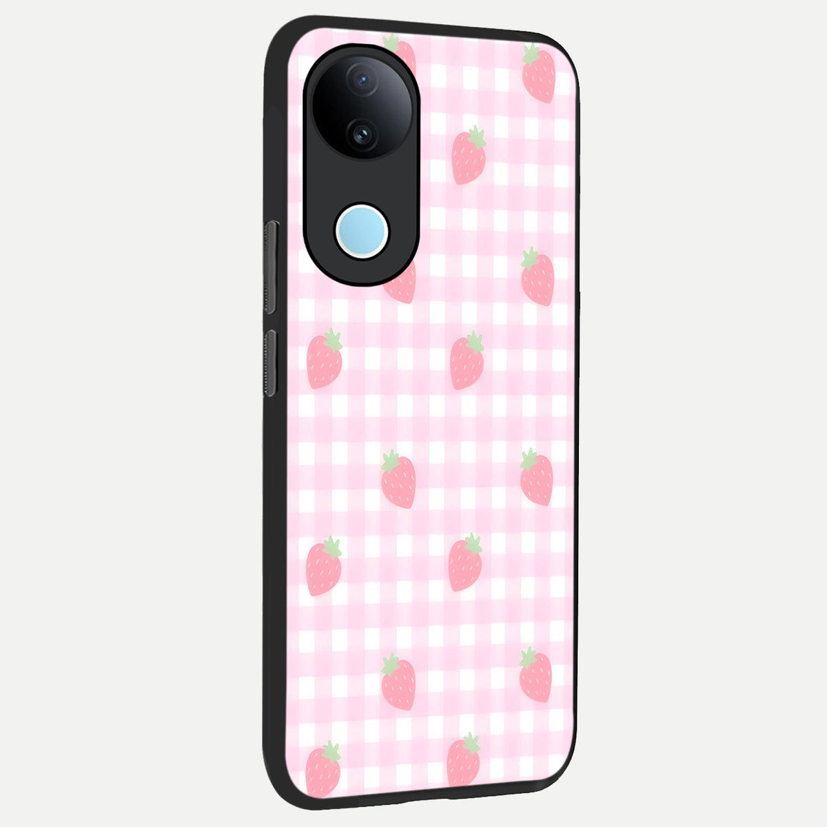Strawberry Picnic Love back cover For iQOO Z10R 5G slim fit glass case with vibrant aesthetic design