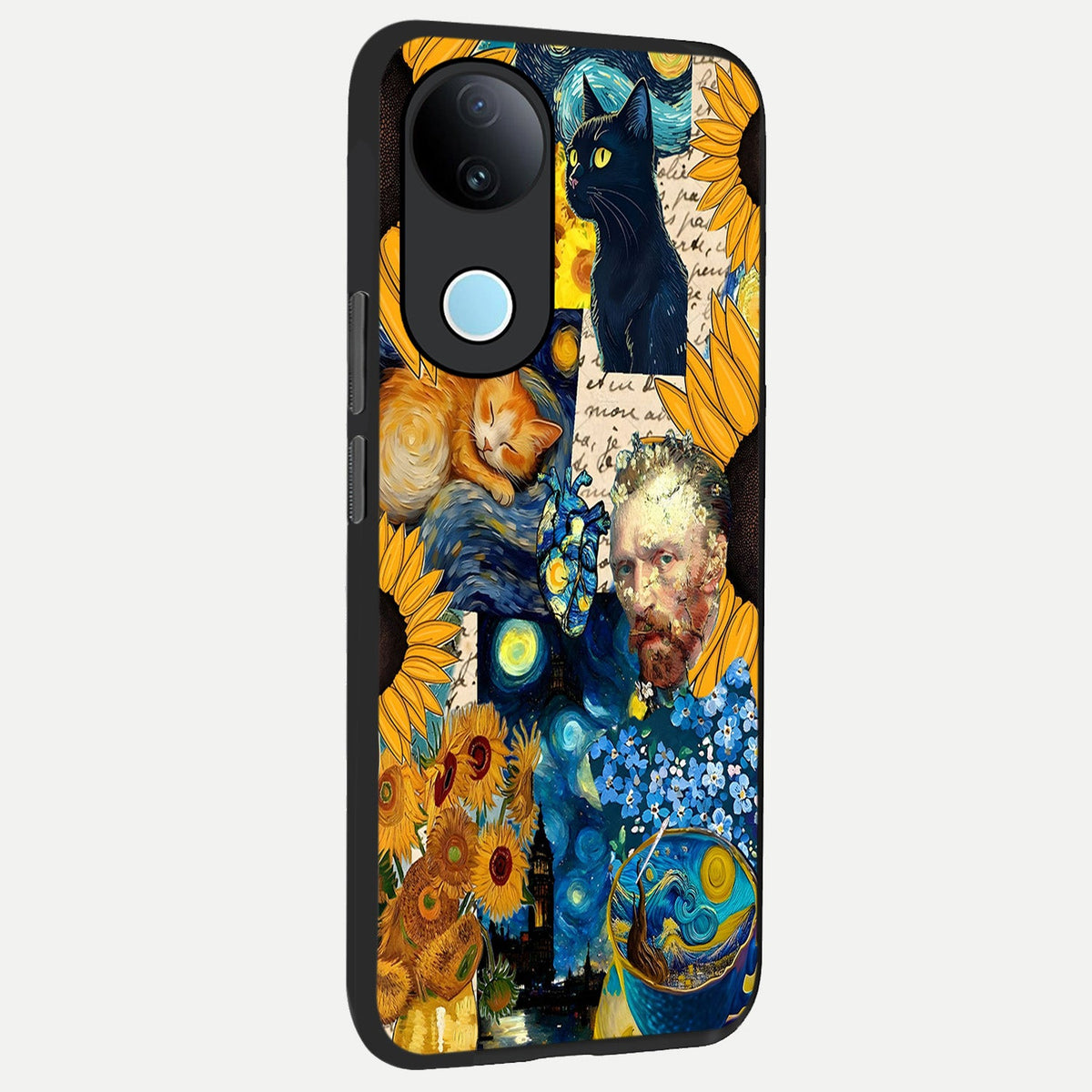 Sunflower Chic Mood Custom Name back cover For iQOO Z10R 5G slim fit glass case with vibrant aesthetic design