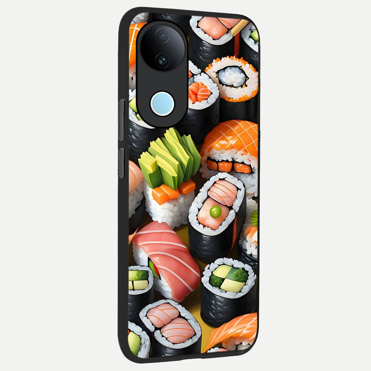 Sushi Food Pattern back cover For iQOO Z10R 5G slim fit glass case with vibrant aesthetic design