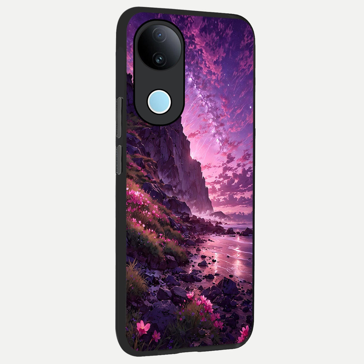 Twilight Blossom Coast back cover For iQOO Z10R 5G slim fit glass case with vibrant aesthetic design