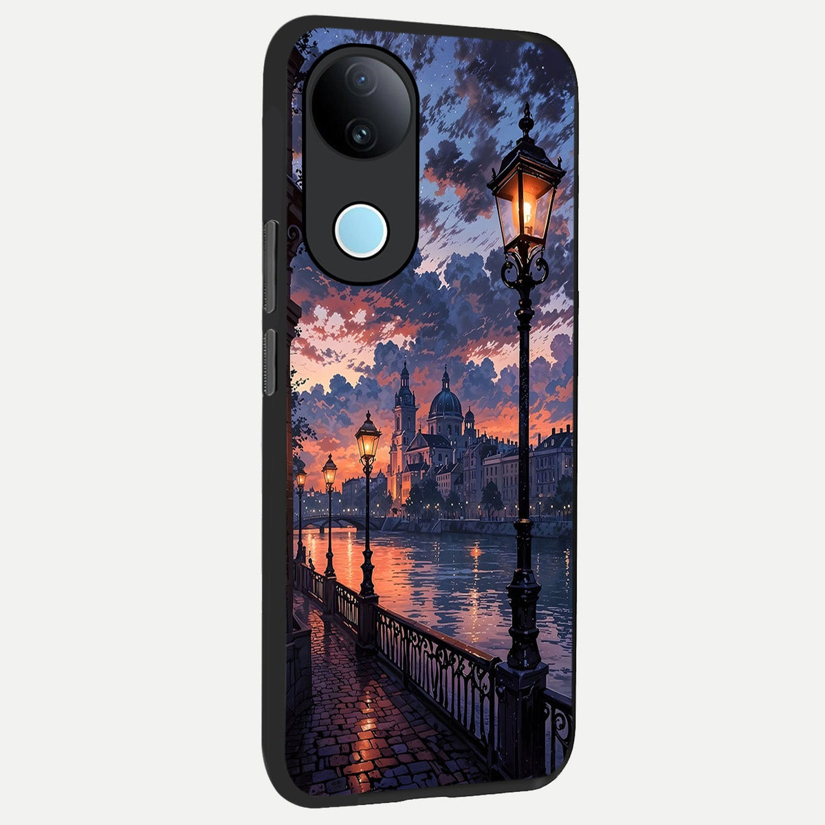 Twilight River Lights back cover For iQOO Z10R 5G slim fit glass case with vibrant aesthetic design