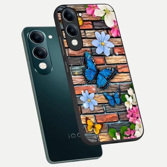 Brick Bloom Flight phone case for iQOO Z10 Lite showing premium glass back cover with detailed artwork