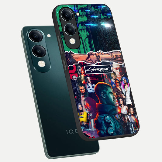 CYBERPUNK Legacy phone case for iQOO Z10 Lite showing premium glass back cover with detailed artwork