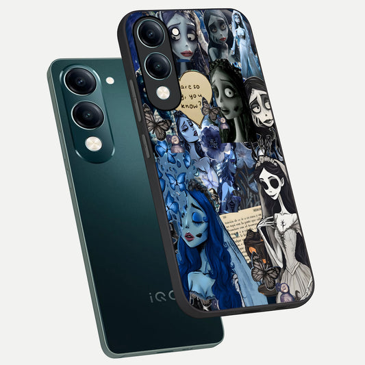 Corpse Bride Posters phone case for iQOO Z10 lite showing premium glass back cover with detailed artwork