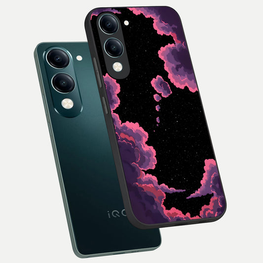 Cosmic Cloud Journey phone case for iQOO Z10 Lite showing premium glass back cover with detailed artwork