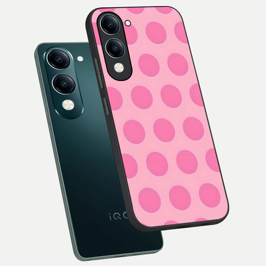 Sweet Dot Dreams phone case for iQOO Z10 lite showing premium glass back cover with detailed artwork