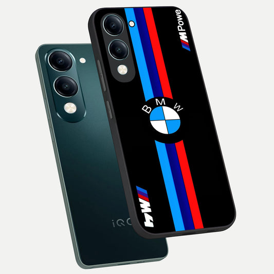 Turbo BMW Beast phone case for iQOO Z10 lite showing premium glass back cover with detailed artwork