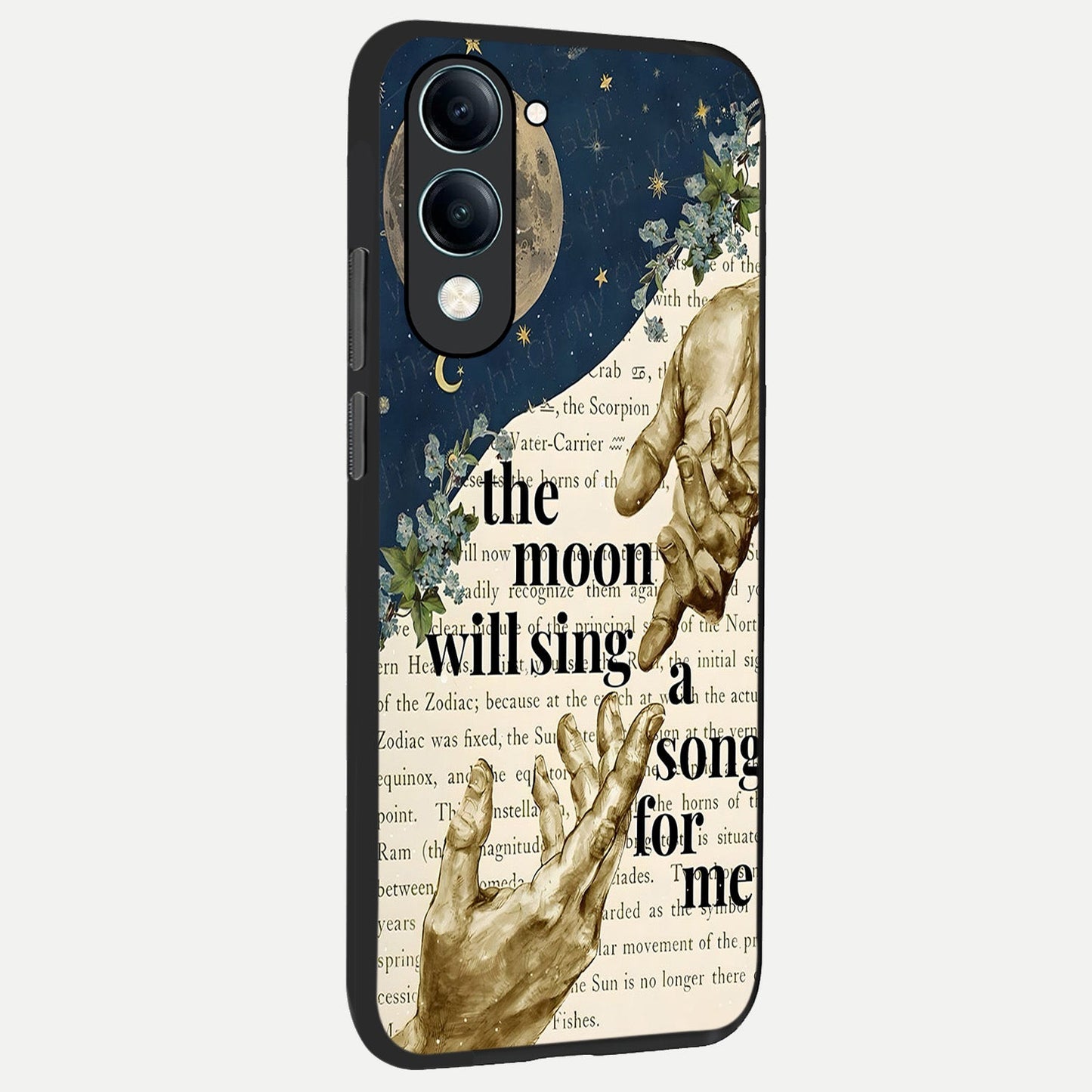 Aesthetic Divine back cover for iQOO Z10 Lite slim fit glass case with vibrant aesthetic design