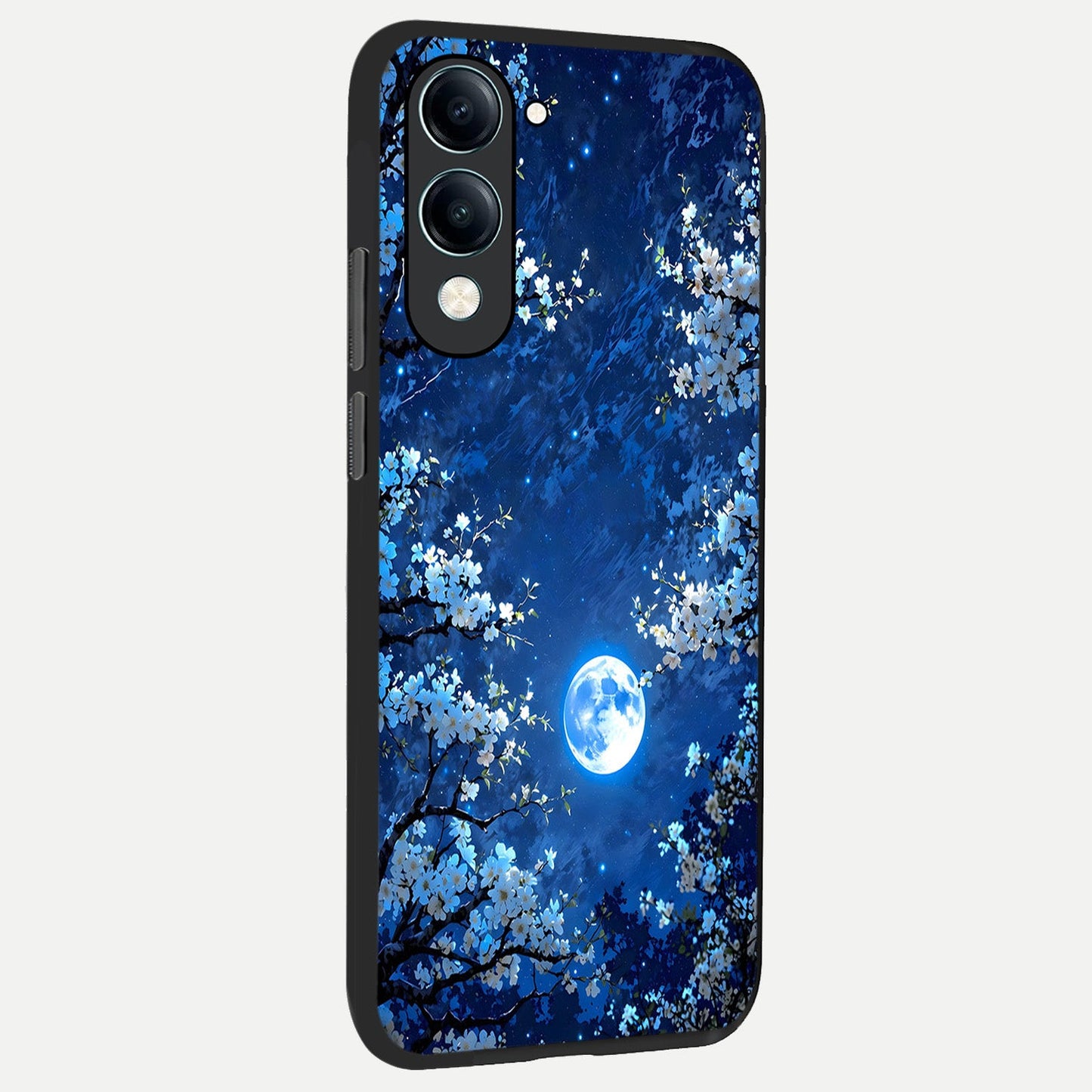 Blossom Moonlight Sky back cover for iQOO Z10 lite slim fit glass case with vibrant aesthetic design