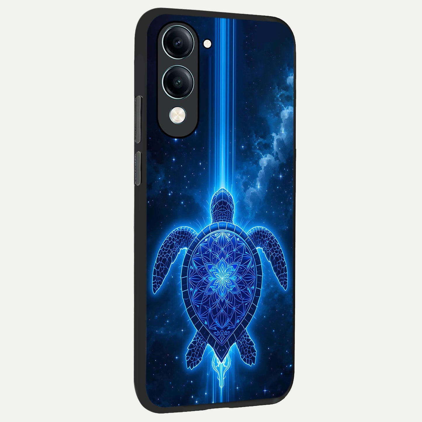 Blue Galaxy Turtle back cover for iQOO Z10 lite slim fit glass case with vibrant aesthetic design