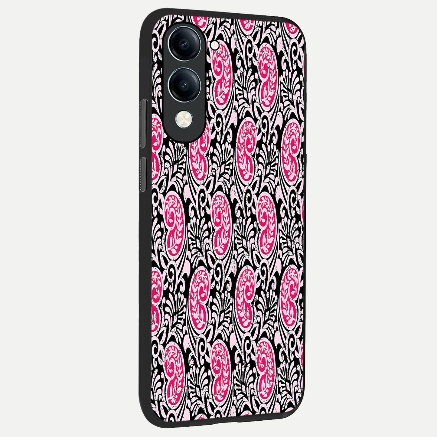 Crimson Paisley Charm back cover for iQOO Z10 lite slim fit glass case with vibrant aesthetic design