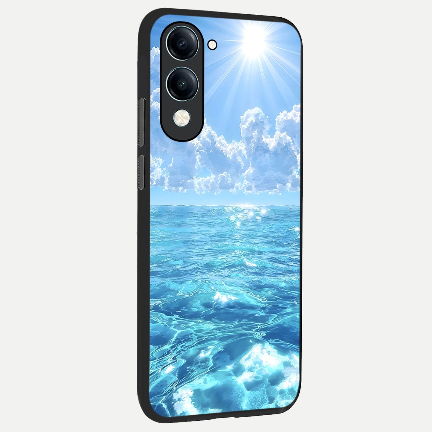 Endless Ocean Horizon back cover for iQOO Z10 Lite slim fit glass case with vibrant aesthetic design