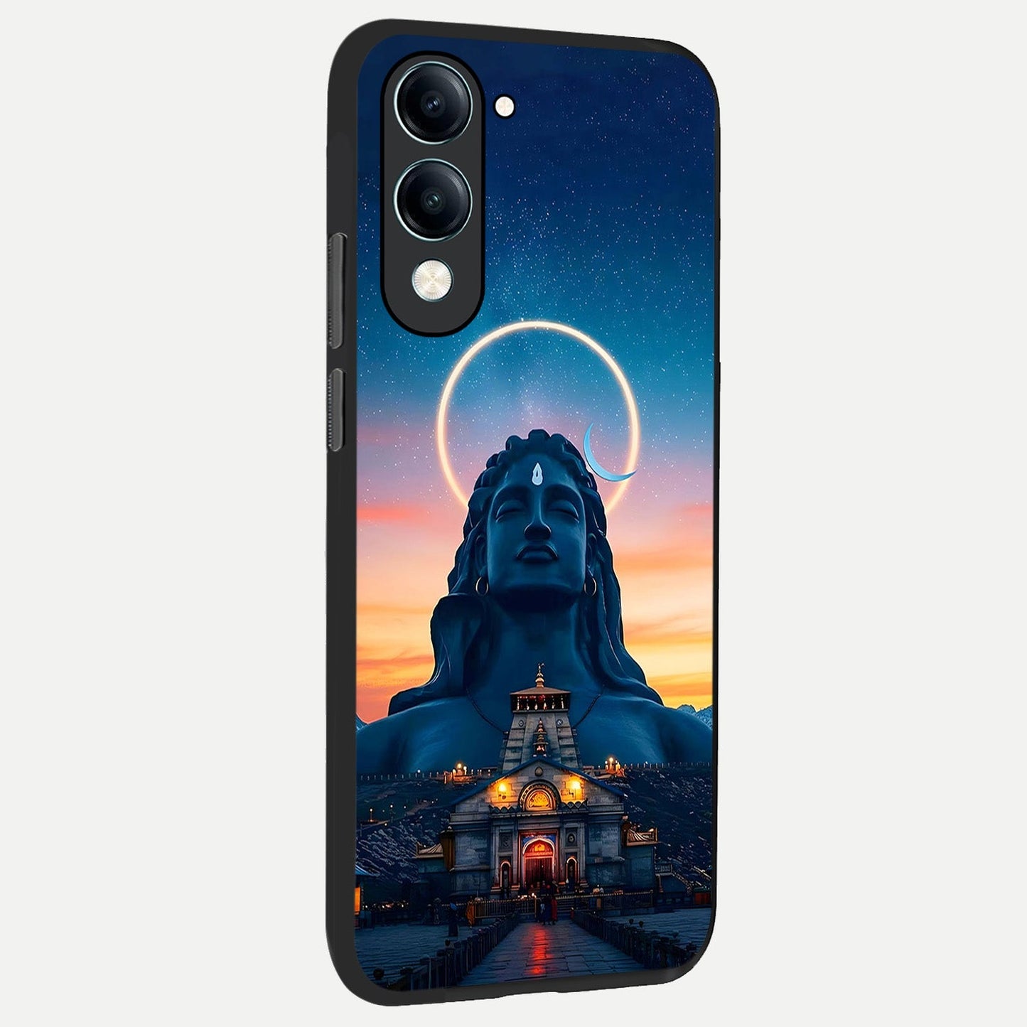 Eternal Shiva Aura back cover for iQOO Z10 lite slim fit glass case with vibrant aesthetic design