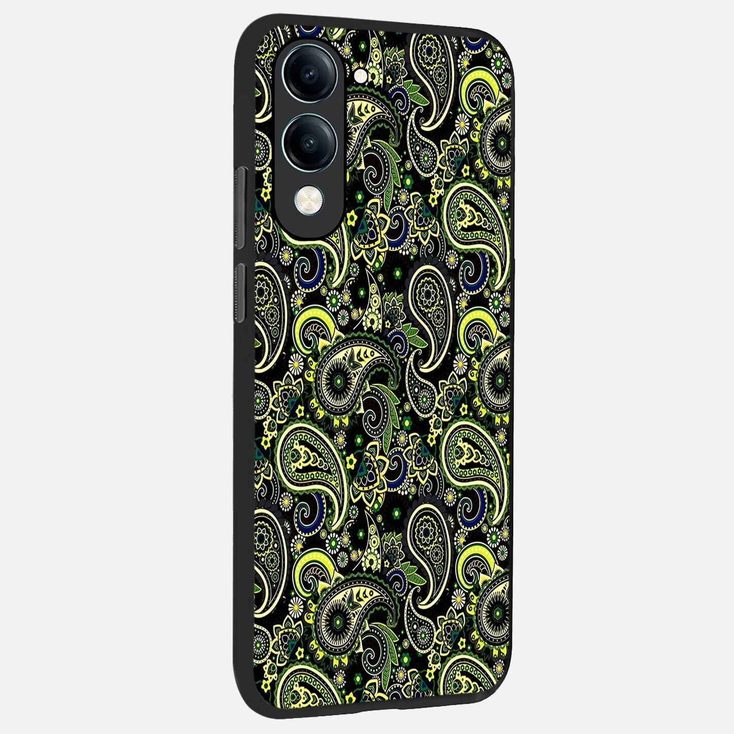 Green Lemon back cover for iQOO Z10 lite slim fit glass case with vibrant aesthetic design