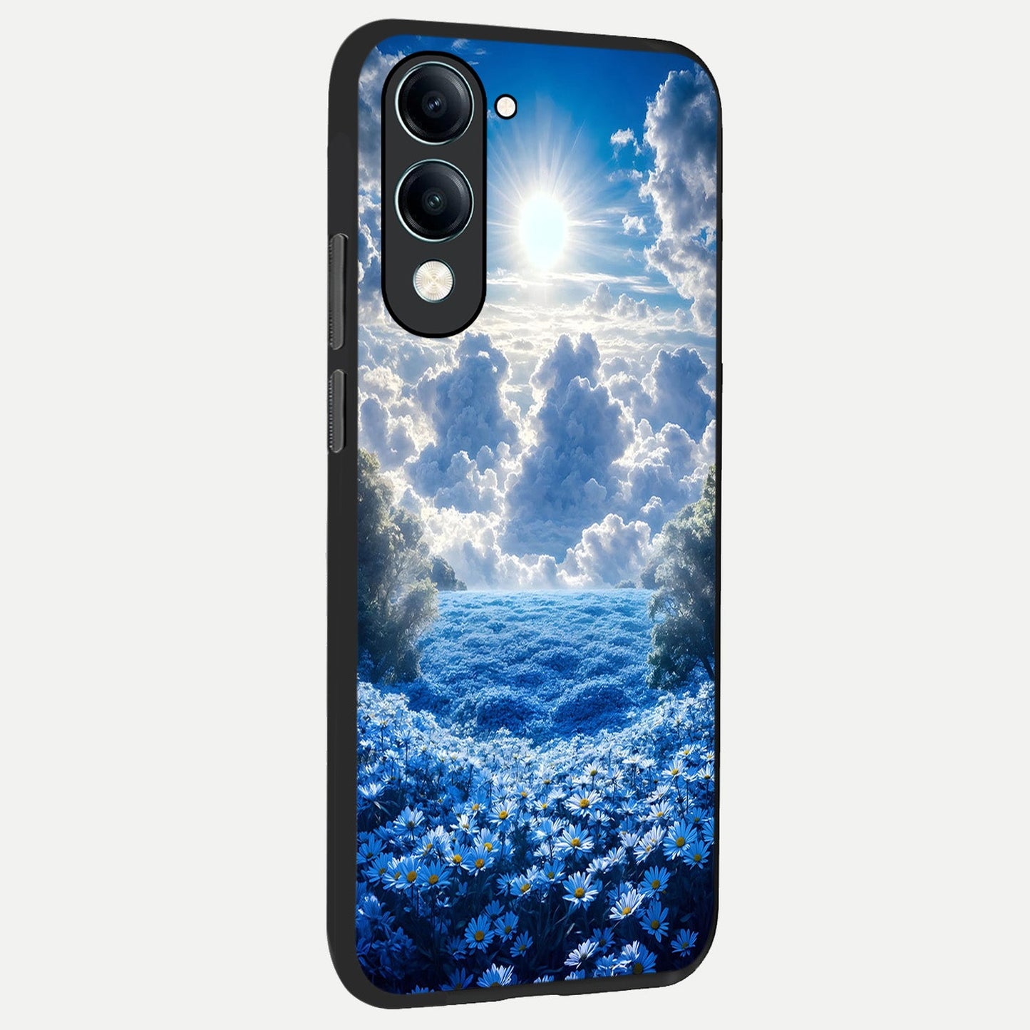 Heavenly Daisy Horizon back cover for iQOO Z10 Lite slim fit glass case with vibrant aesthetic design