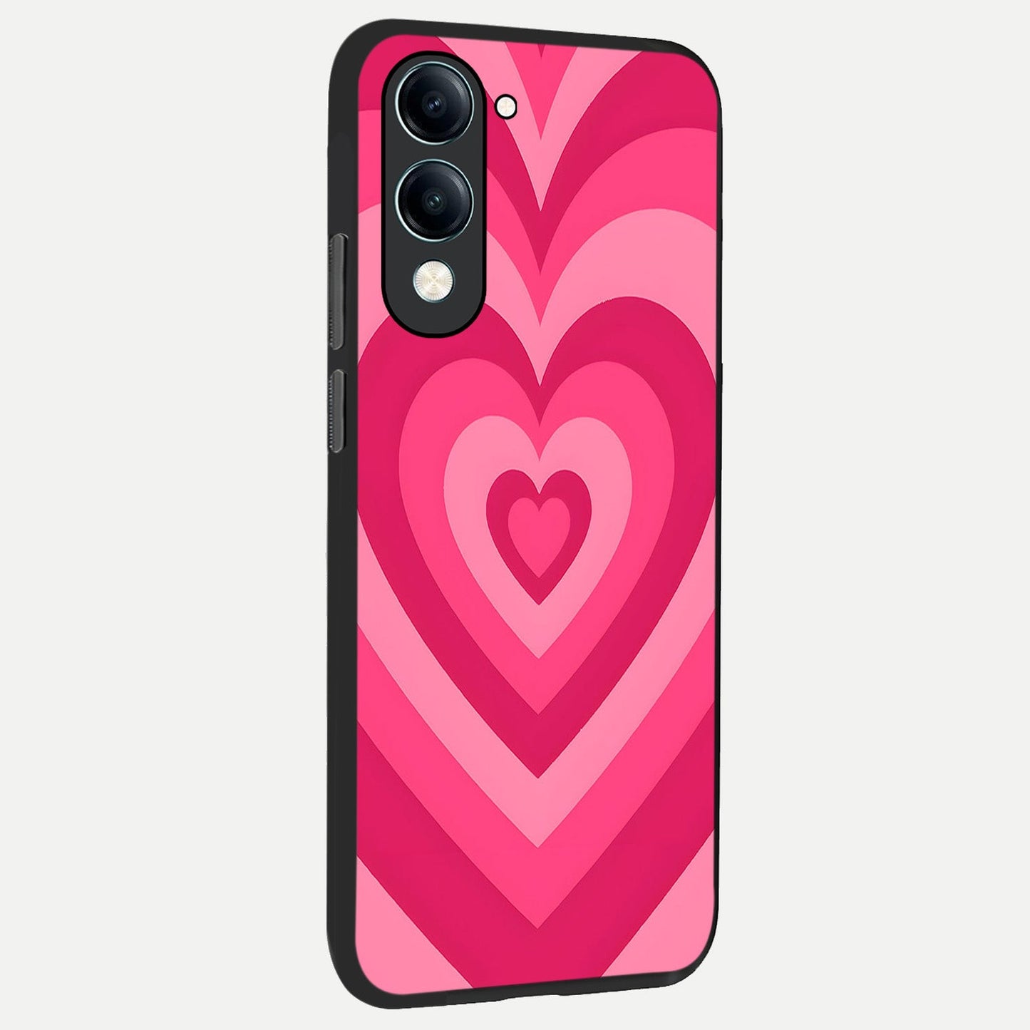 Layered Love Hearts back cover for iQOO Z10 lite slim fit glass case with vibrant aesthetic design