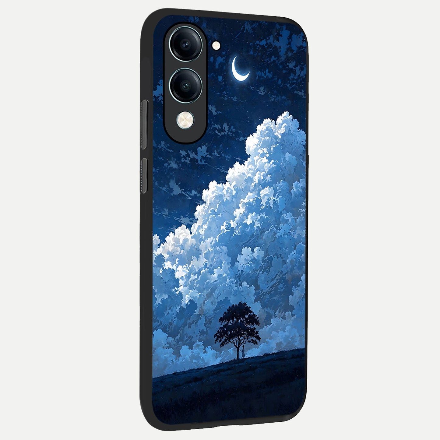 Midnight Sky Serenity back cover for iQOO Z10 Lite slim fit glass case with vibrant aesthetic design