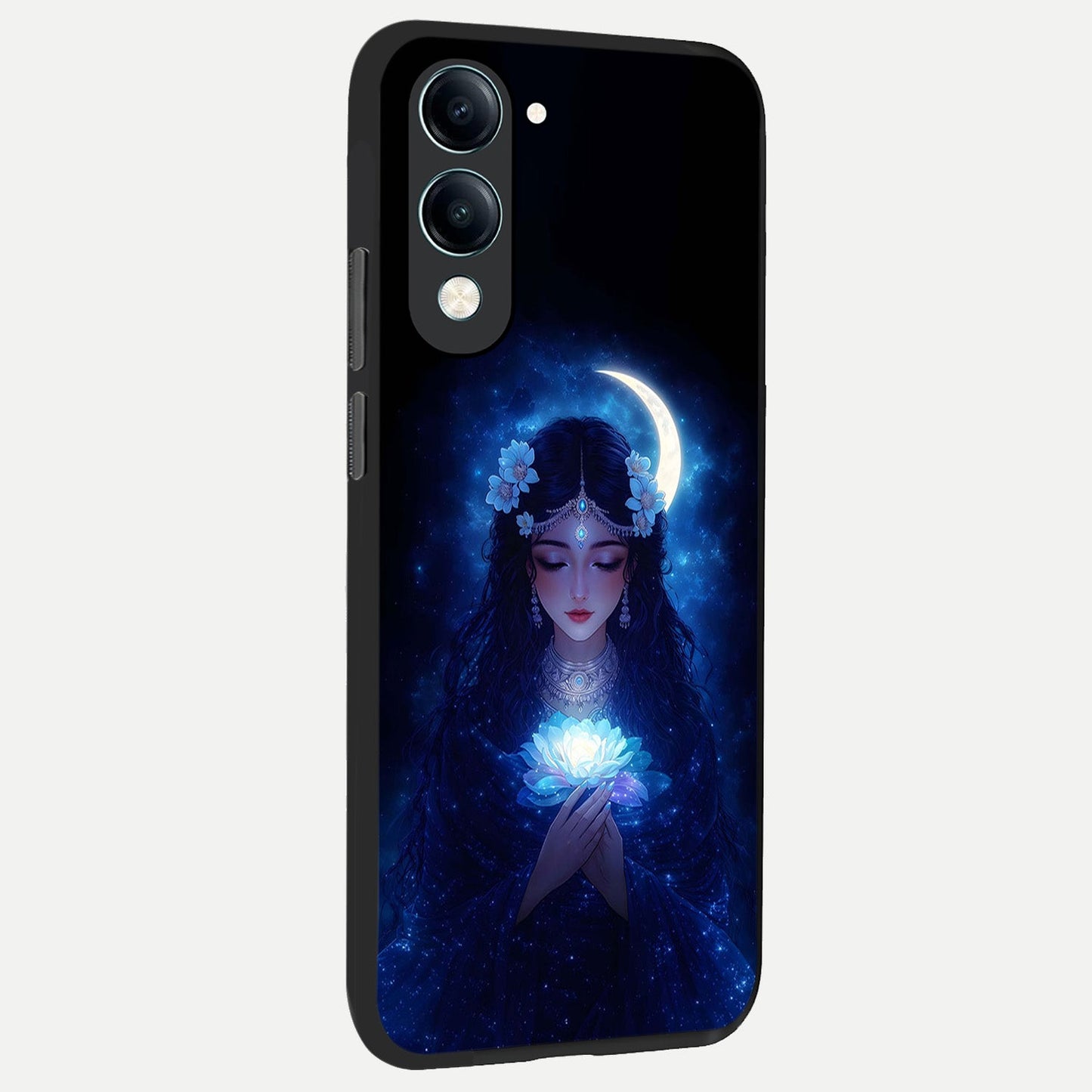 Mystic Moon Queen back cover for iQOO Z10 lite slim fit glass case with vibrant aesthetic design