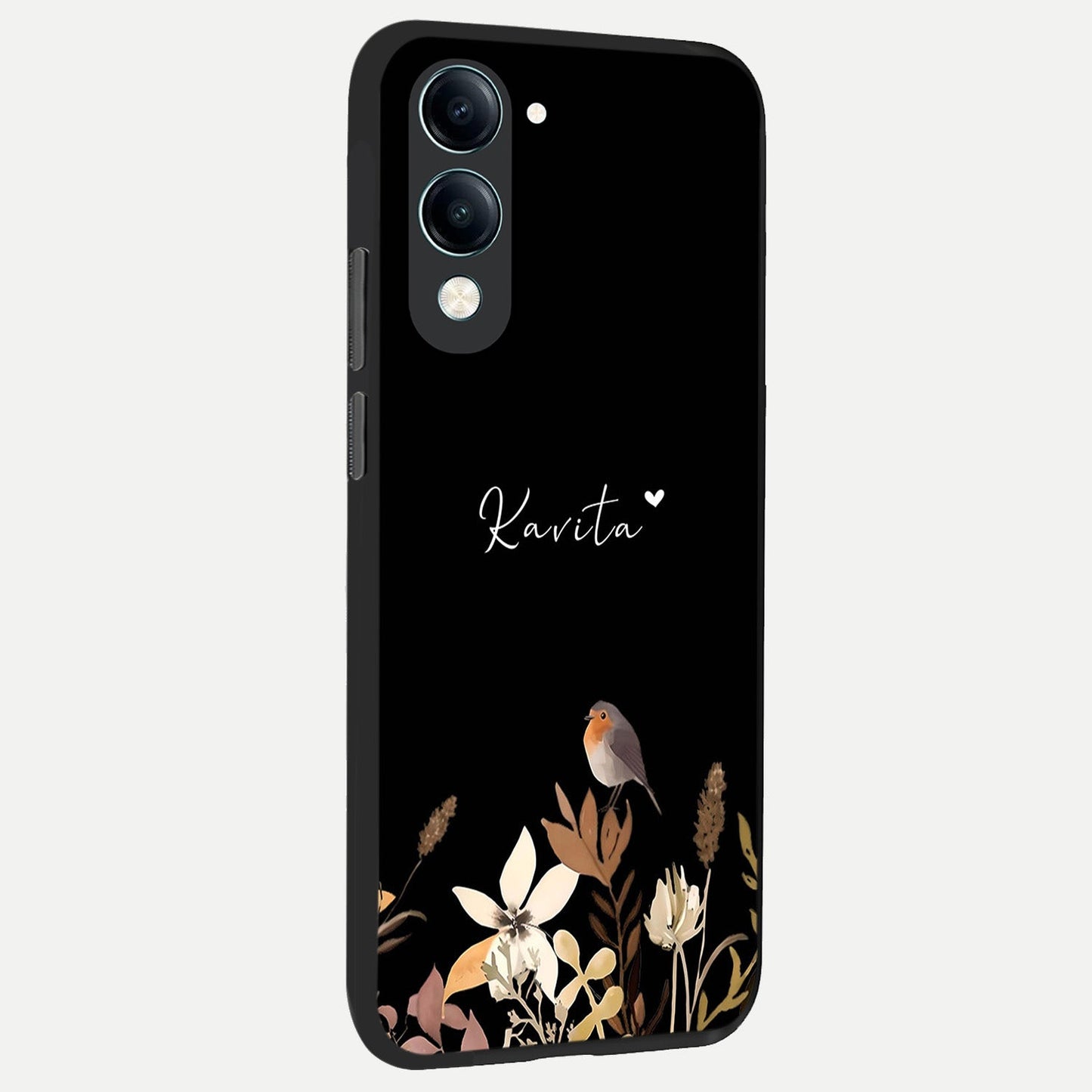 Quiet Garden Tune Custom Name back cover for iQOO Z10 Lite slim fit glass case with vibrant aesthetic design