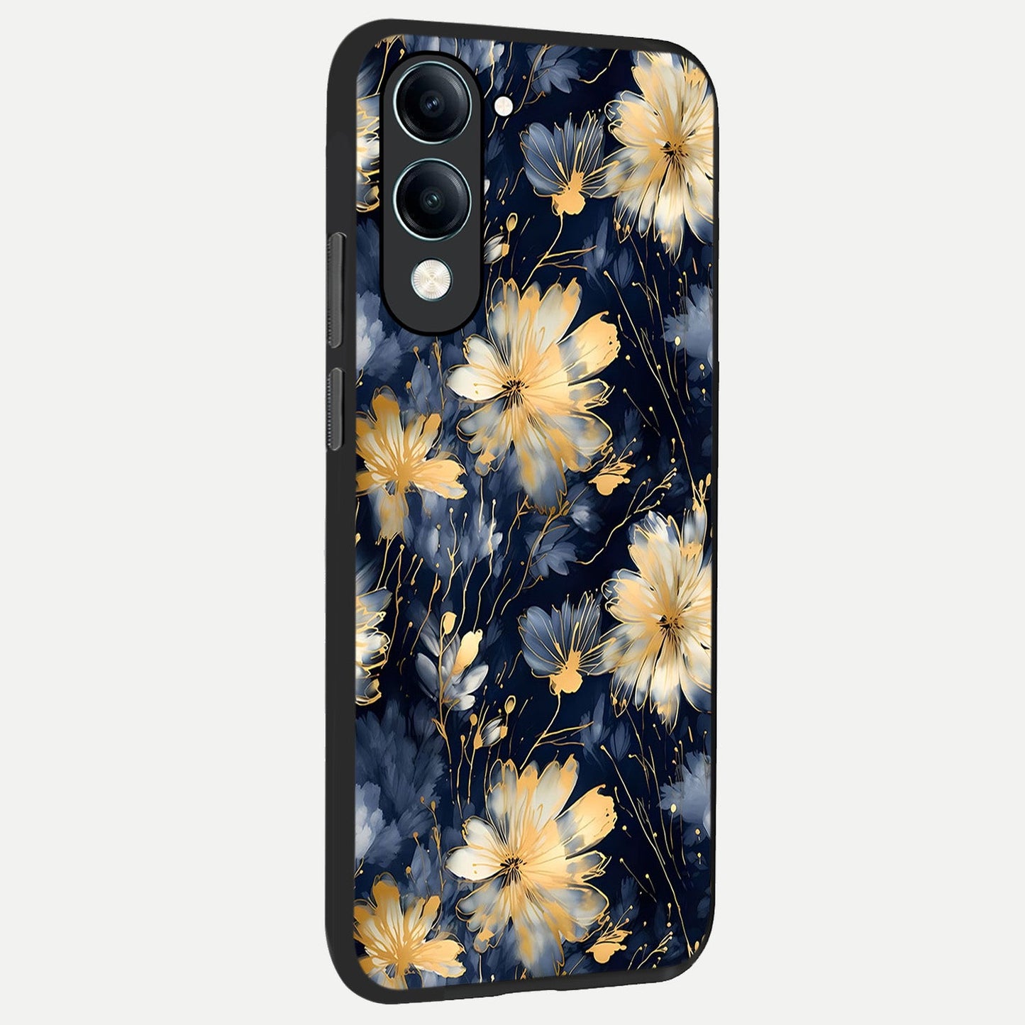 Royal Petal Dream back cover for iQOO Z10 Lite slim fit glass case with vibrant aesthetic design