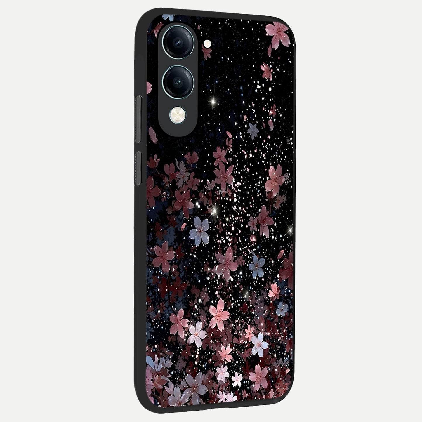 Starlit Flower Dreams back cover for iQOO Z10 lite slim fit glass case with vibrant aesthetic design