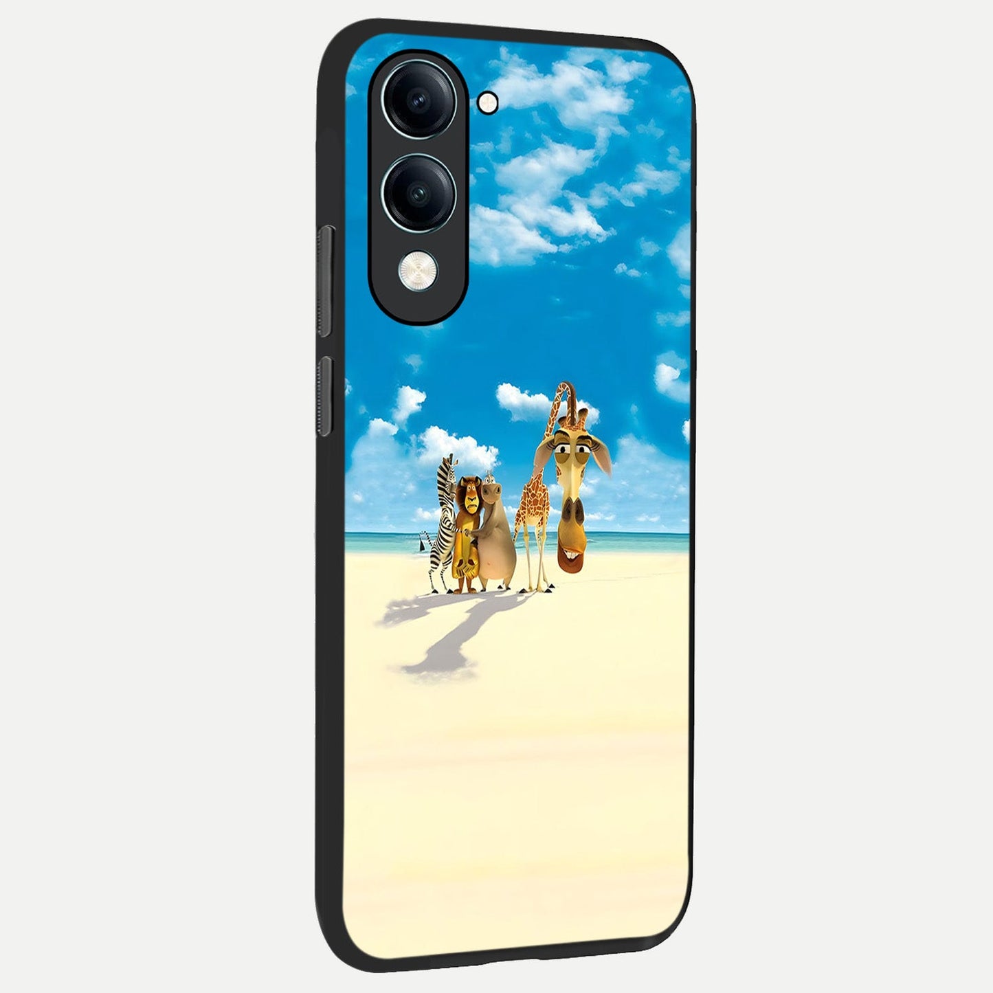 Tropical Fun Squad back cover for iQOO Z10 Lite slim fit glass case with vibrant aesthetic design