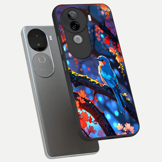 Blooming Water Drift phone case for iQOO Z9s showing premium glass back cover with detailed artwork