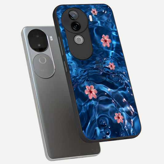 Bloom Thread Art phone case for iQOO Z9s showing premium glass back cover with detailed artwork
