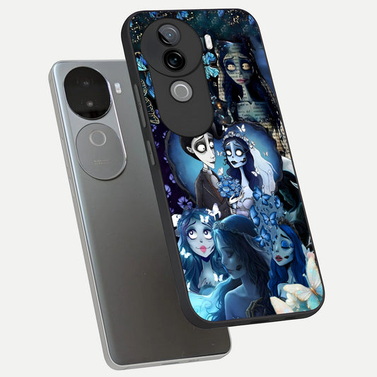 Butterfly Ghost Soul phone case for iQOO Z9s showing premium glass back cover with detailed artwork