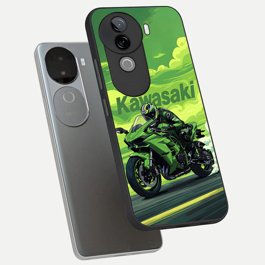 Greenery Sky phone case for iQOO Z9s showing premium glass back cover with detailed artwork