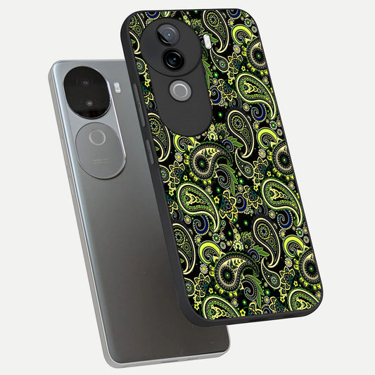 Green Lemon phone case for iQOO Z9s showing premium glass back cover with detailed artwork