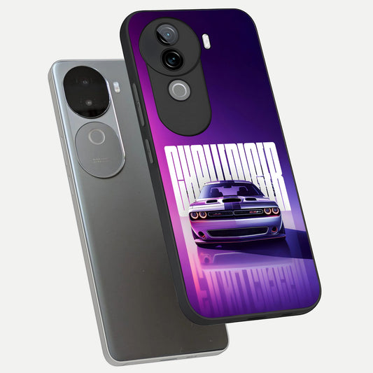 Midnight Muscle Ride phone case for iQOO Z9s showing premium glass back cover with detailed artwork
