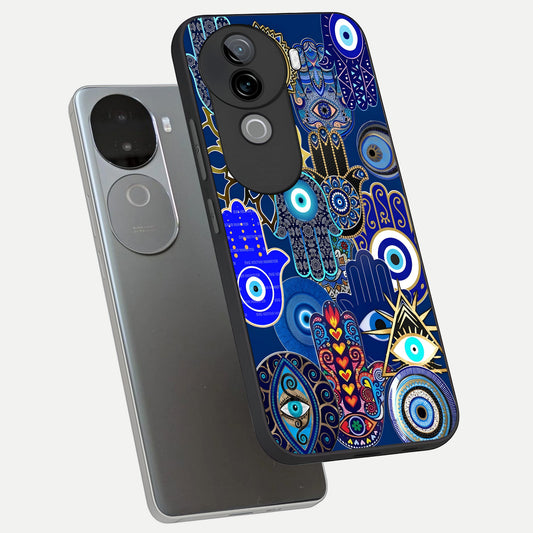 Mystic Palm Guard phone case for iQOO Z9s showing premium glass back cover with detailed artwork