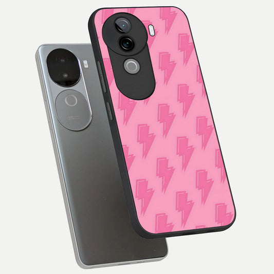 Pink Moo Magic phone case for iQOO Z9s showing premium glass back cover with detailed artwork