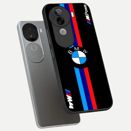 Turbo BMW Beast phone case for iQOO Z9s showing premium glass back cover with detailed artwork