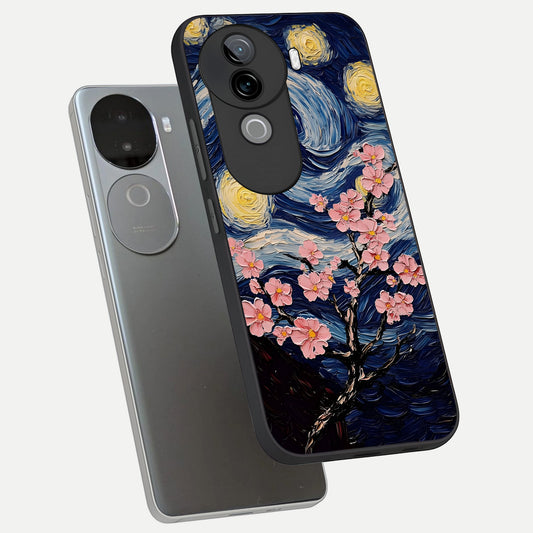 Van Gogh Scenery phone case for iQOO Z9s showing premium glass back cover with detailed artwork