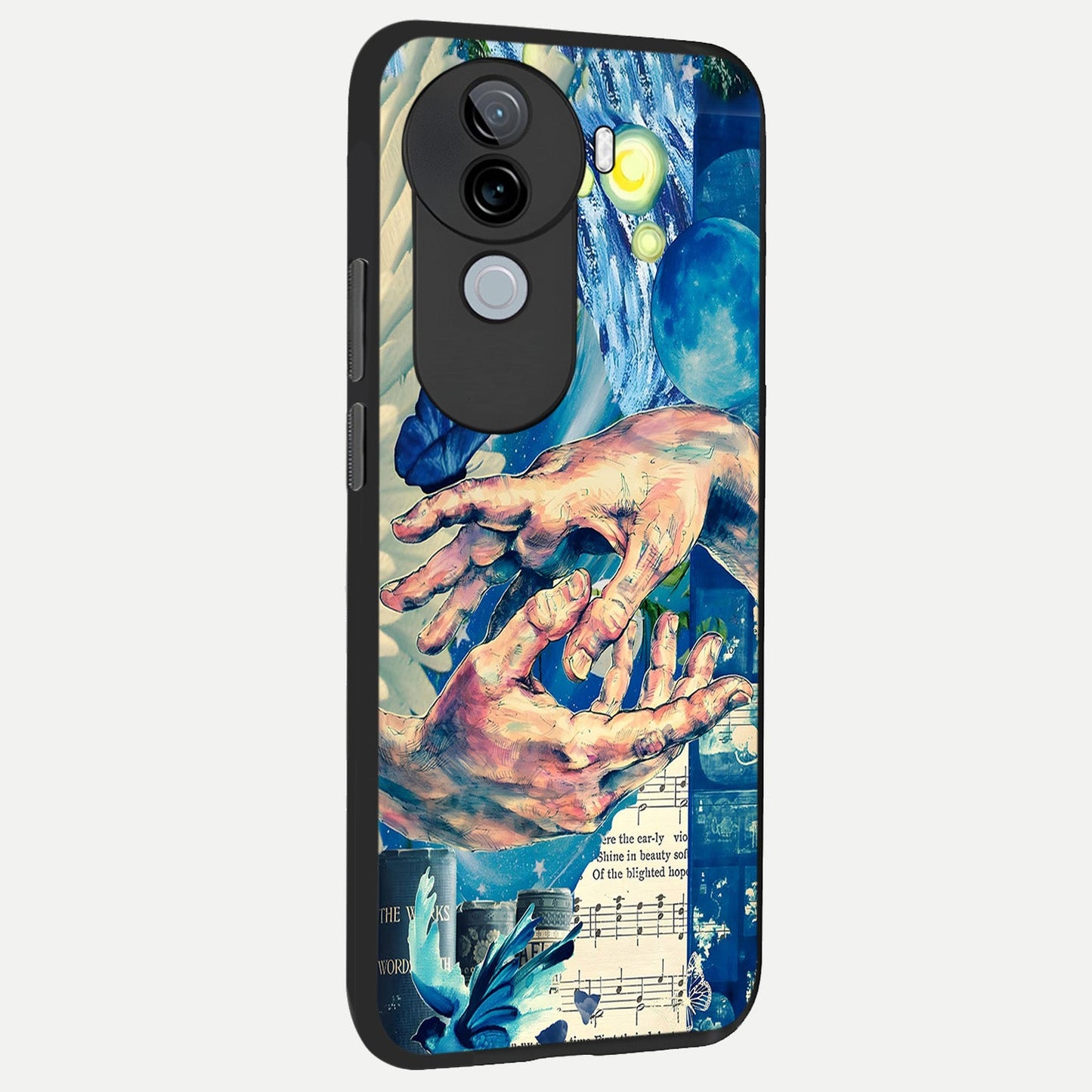 Aesthetic Divider back cover for iQOO Z9s slim fit glass case with vibrant aesthetic design
