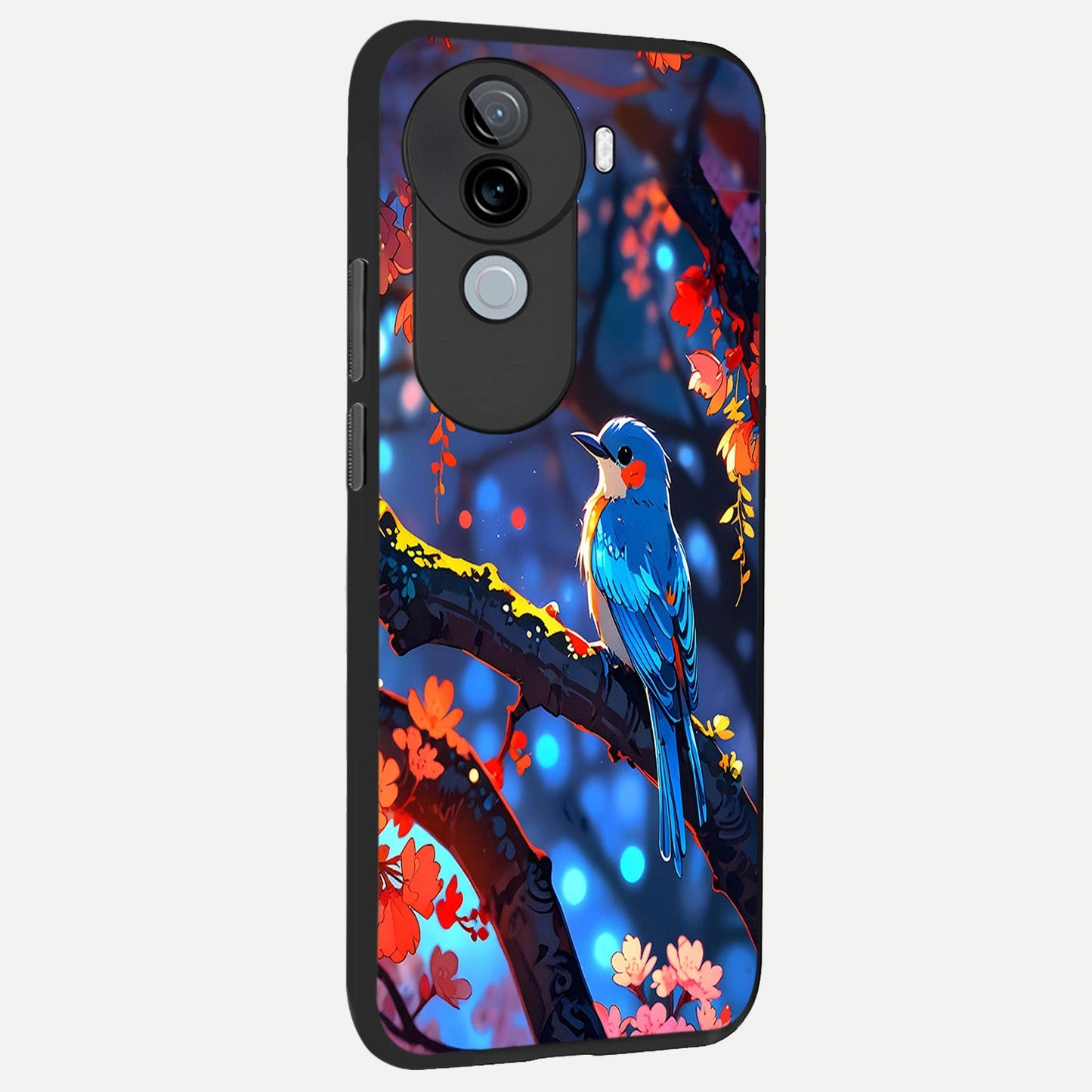 Blooming Water Drift back cover for iQOO Z9s slim fit glass case with vibrant aesthetic design