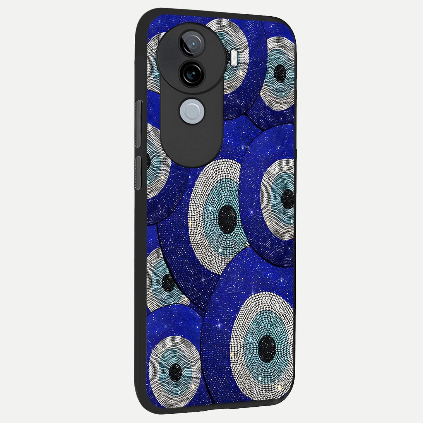 Galaxy Eye Flow back cover for iQOO Z9s slim fit glass case with vibrant aesthetic design