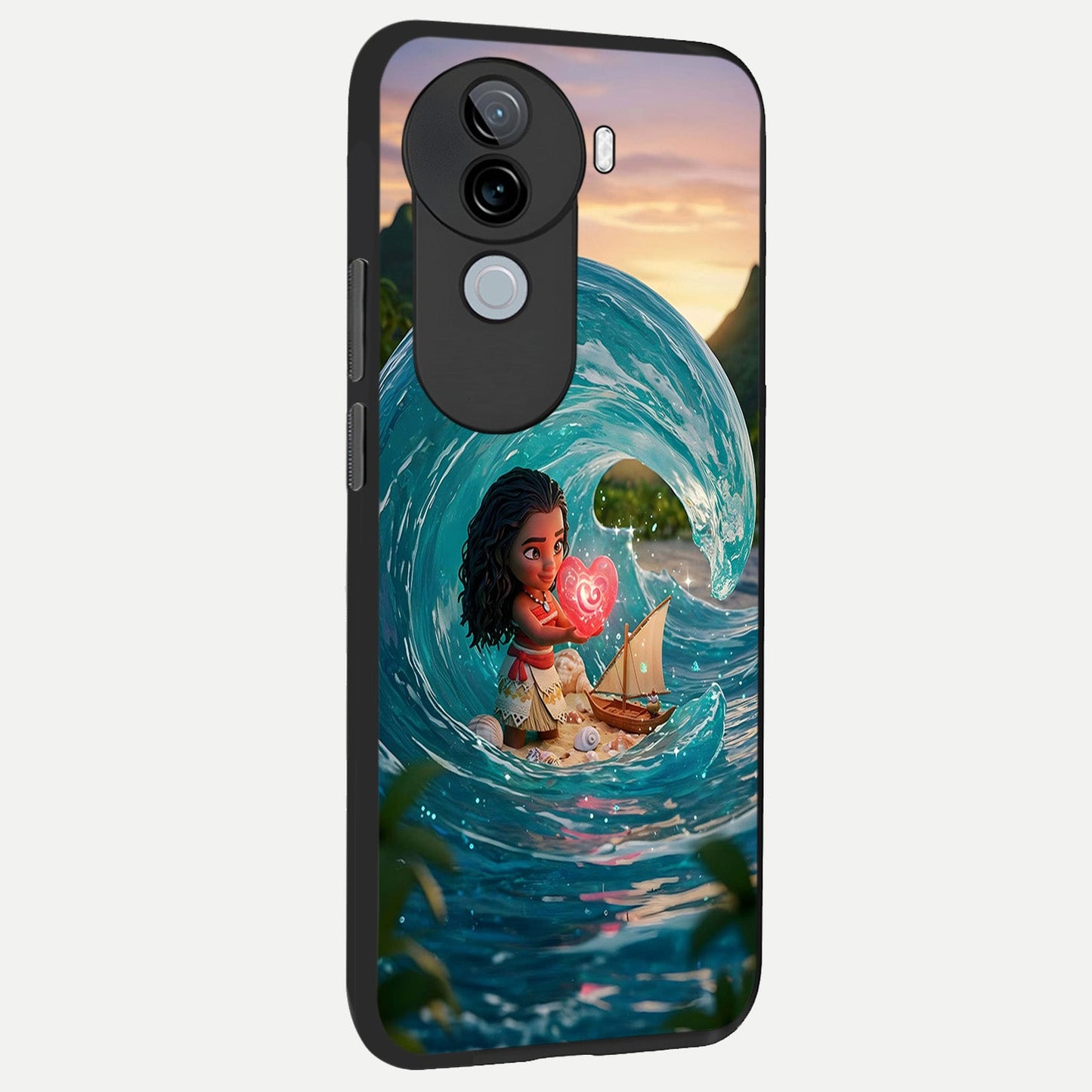 Heart of Ocean back cover for iQOO Z9s slim fit glass case with vibrant aesthetic design