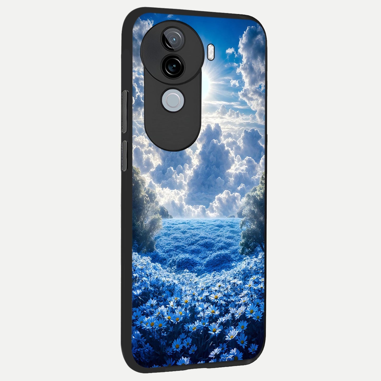Heavenly Daisy Horizon back cover for iQOO Z9s slim fit glass case with vibrant aesthetic design