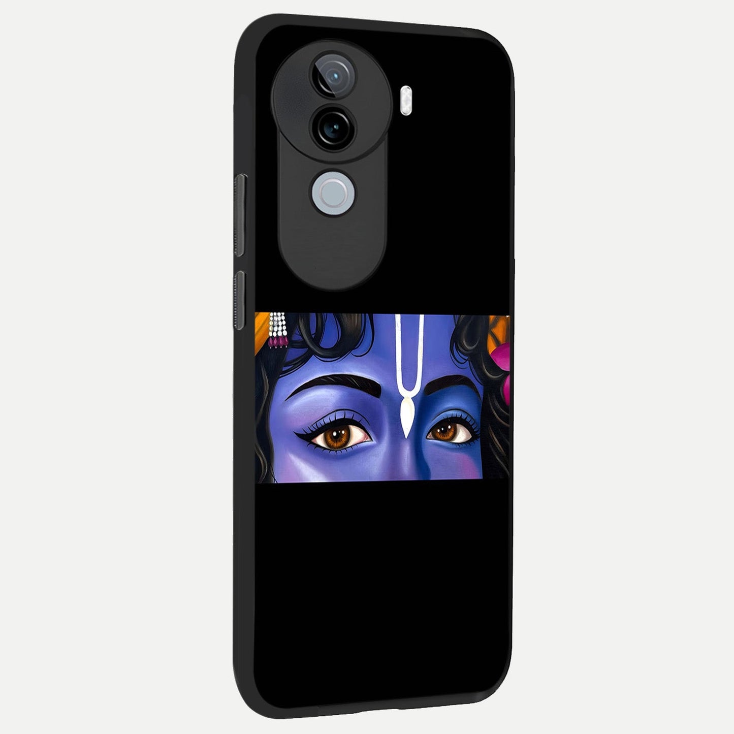 Krishna Eye back cover for iQOO Z9s slim fit glass case with vibrant aesthetic design