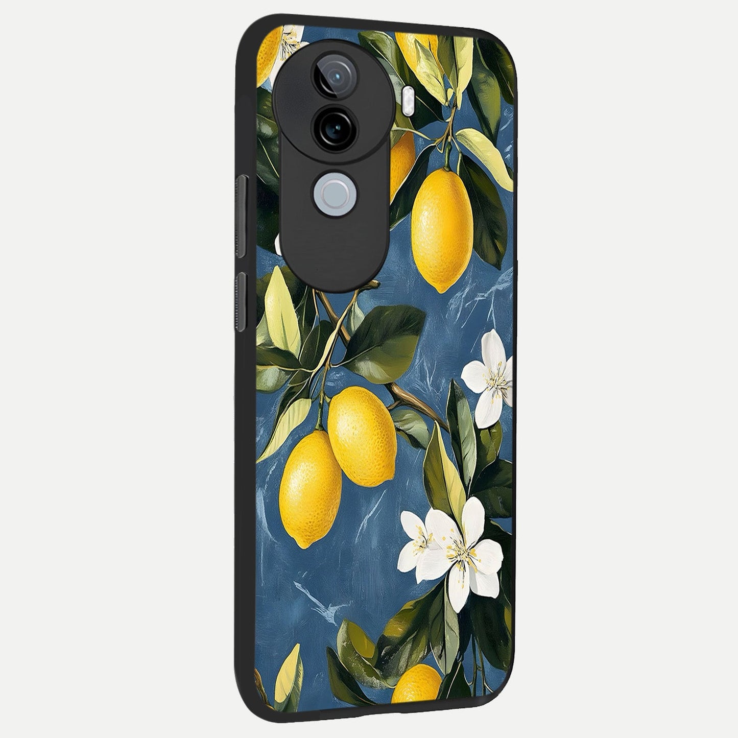 Lemon Dream Garden back cover for iQOO Z9s slim fit glass case with vibrant aesthetic design