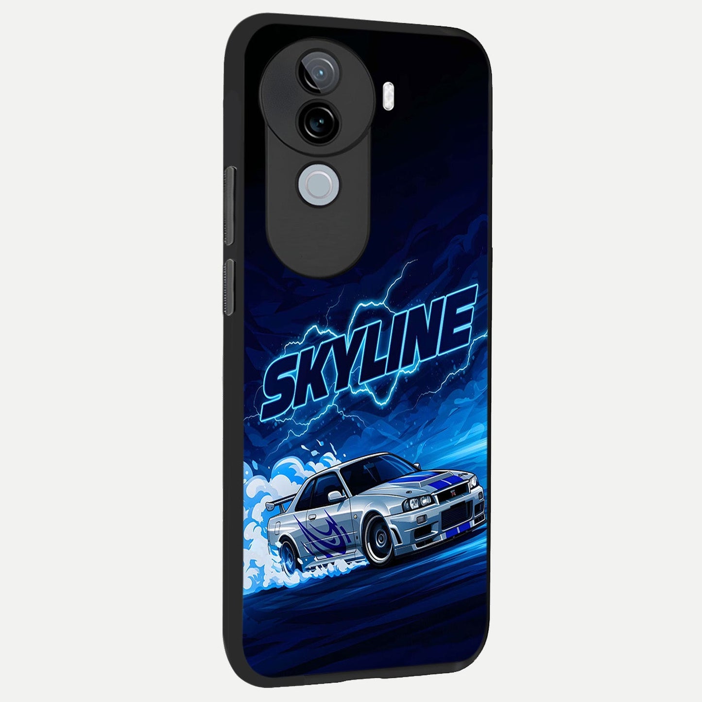 Neon Drift Beast back cover for iQOO Z9s slim fit glass case with vibrant aesthetic design