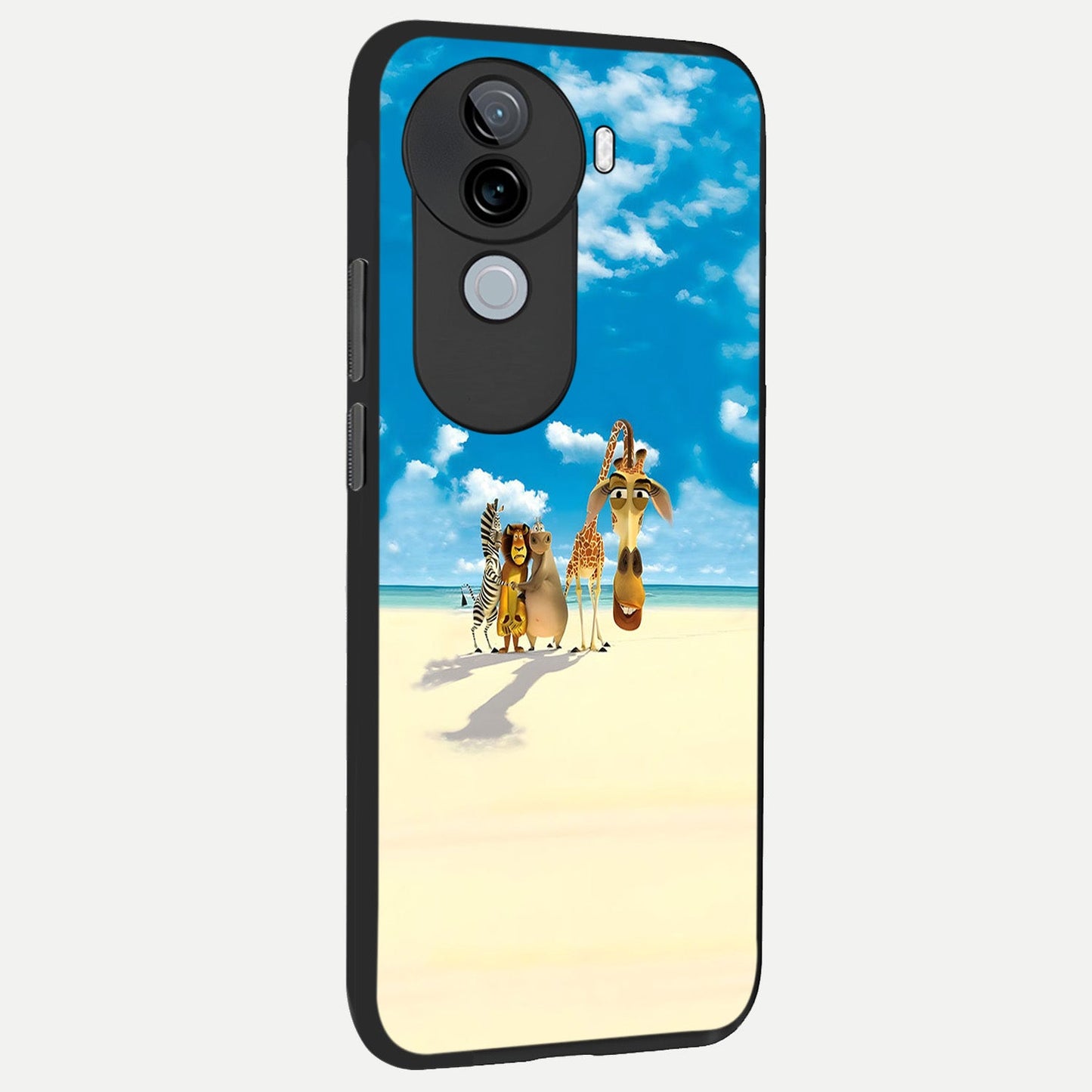 Tropical Fun Squad back cover for iQOO Z9s slim fit glass case with vibrant aesthetic design