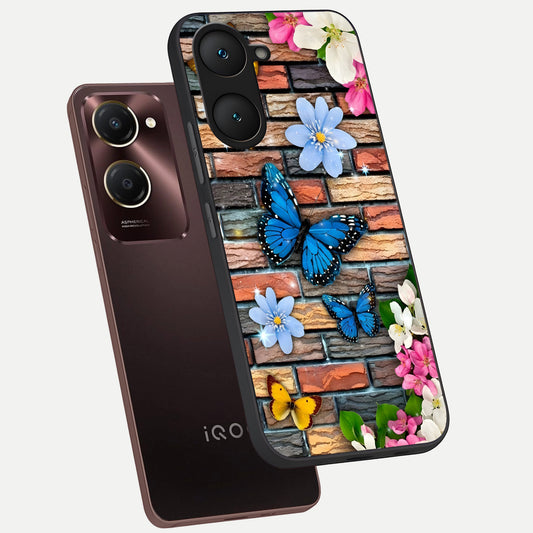 Brick Bloom Flight phone case for iQOO Z9 lite showing premium glass back cover with detailed artwork