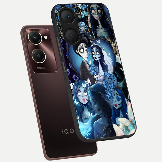 Butterfly Ghost Soul phone case for iQOO Z9 lite showing premium glass back cover with detailed artwork