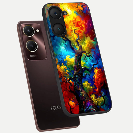 Colorful Soda Bottles phone case for iQOO Z9 lite showing premium glass back cover with detailed artwork